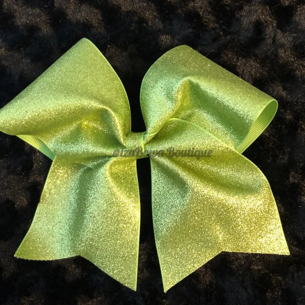 Green Glitter Cheer Bow CB2760 Handmade NWT Boutique - Picture 1 of 1